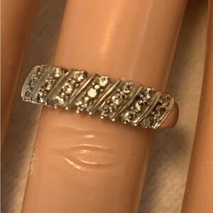 Ladies beautiful 14 carat gold white diamond wedding band  1/2 carat